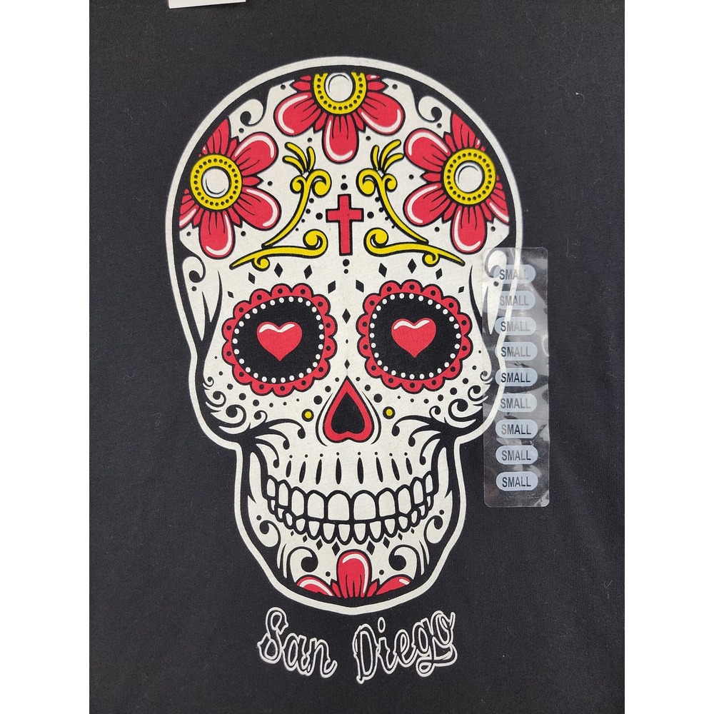 GCI Gallery Collection San Diego Sugar Skull Muscle Tank Top Black Small NEW